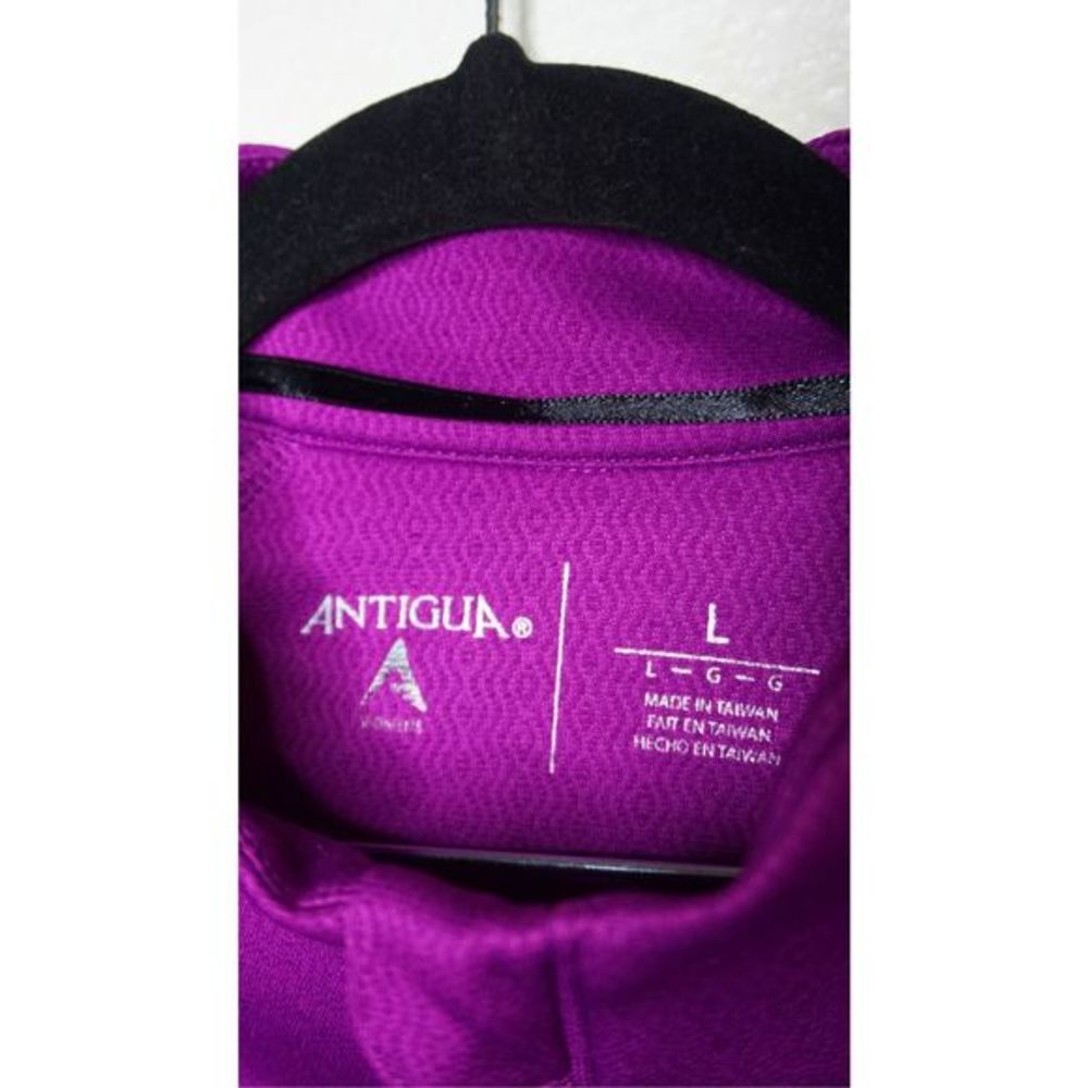 Antigua Women's Purple Sz‎ Large 1/4 Zip Pullover Sweatshirt Jacket - Picture 4 of 7